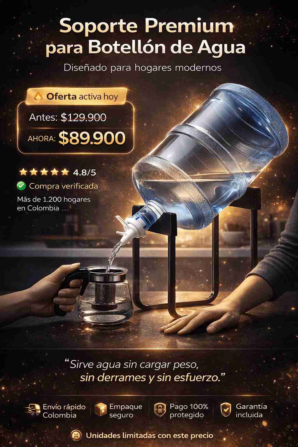 SOPORTE PARA BOTELLON DE AGUA + VALVULA