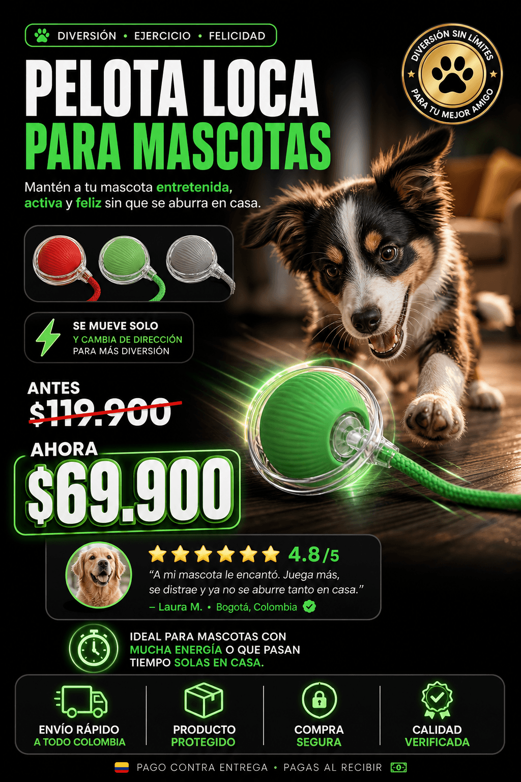 Pelota Loca Para Mascotas
