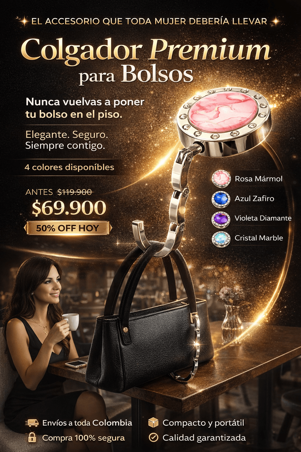 COLGADOR DE BOLSOS PARA MESA