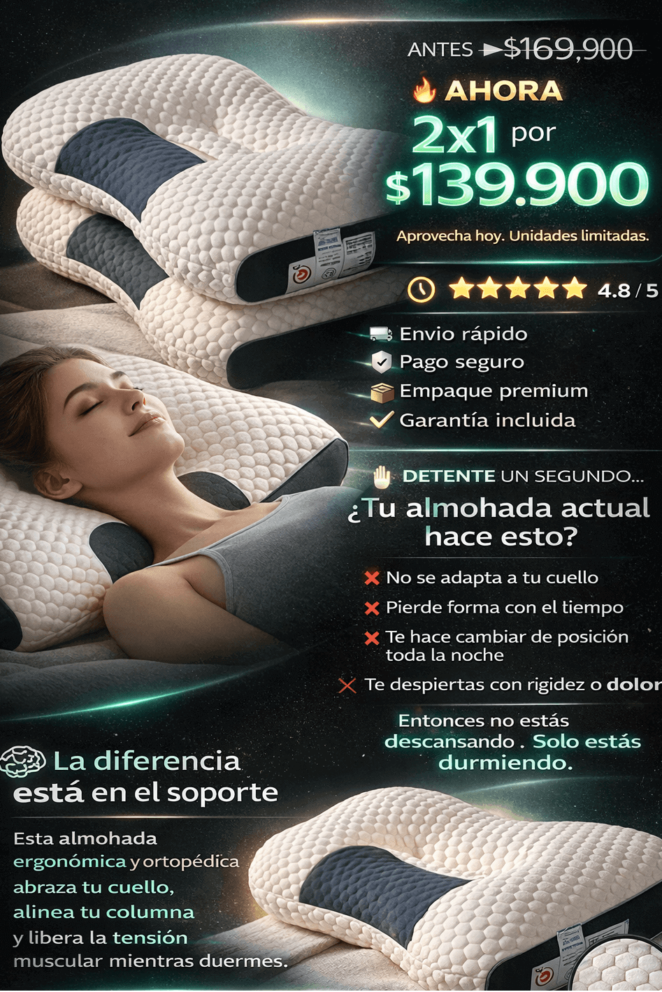 ALMOHADAS ORTOPÉDICAS 2X1