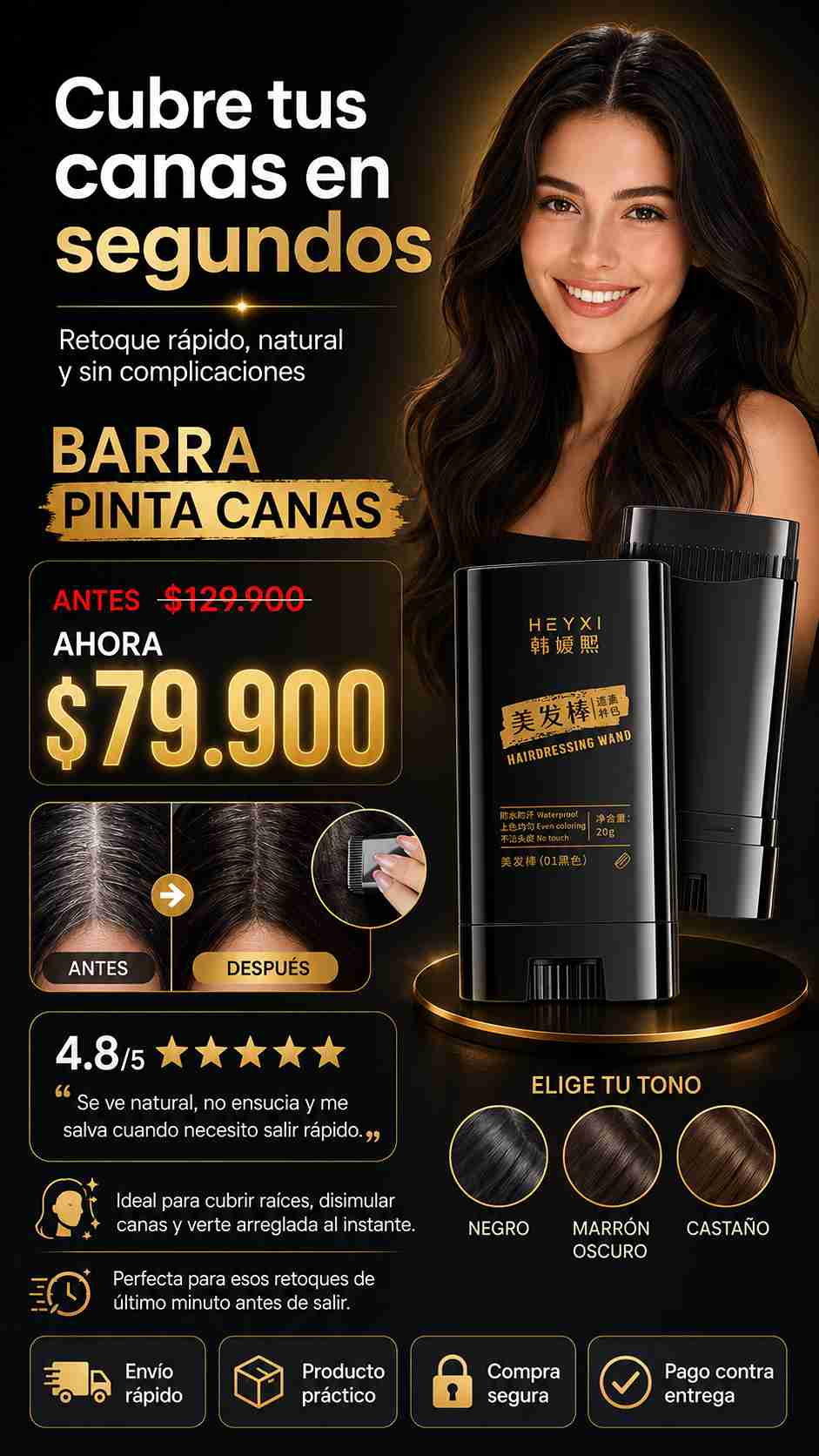 BARRA TINTA DE CABELLO PINTA CANAS