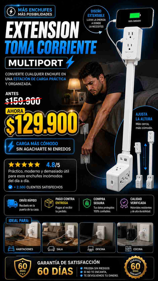 Extension Toma Corriente MultiPort