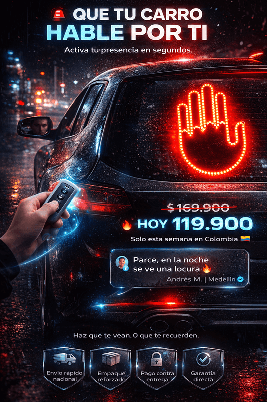 AVISO LED DE MANO PARA CARRO