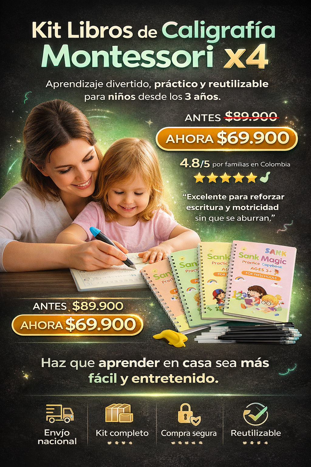 Kit Libros de caligrafia Montessori
