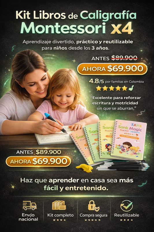 Kit Libros de caligrafia Montessori