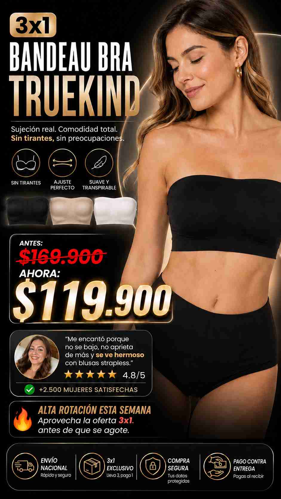 Set 3x1 Bandeau Bra Truekind
