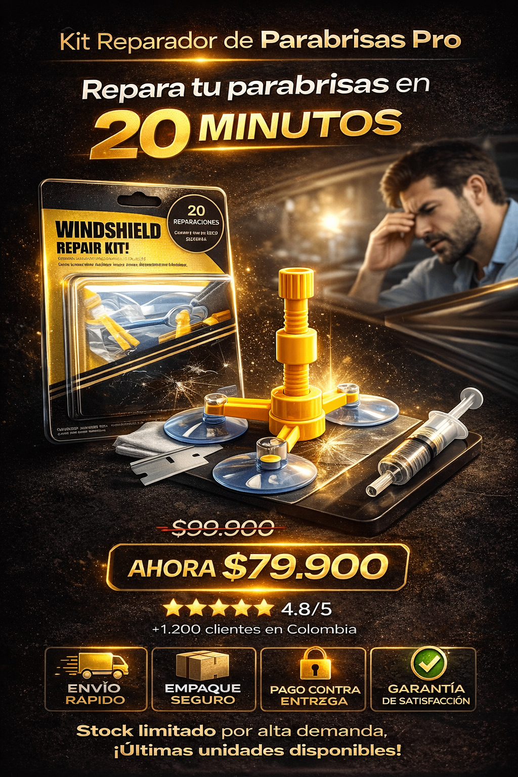 KIT REPARADOR DE VIDRIO IMPORTADO