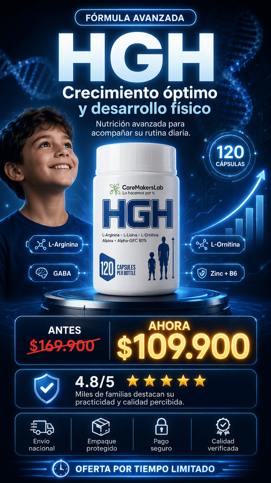 HGH - Crecimiento óptimo y desarrollo físico