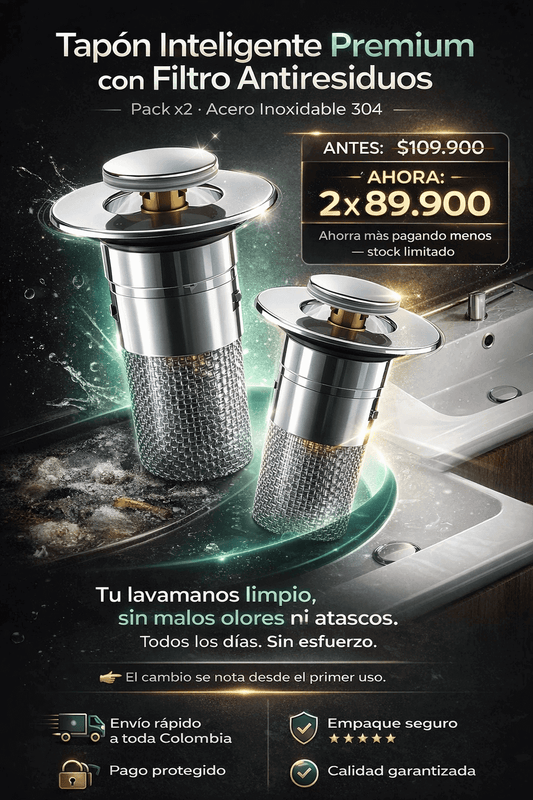 COMBO Tapon Filtro De Acero 2x1